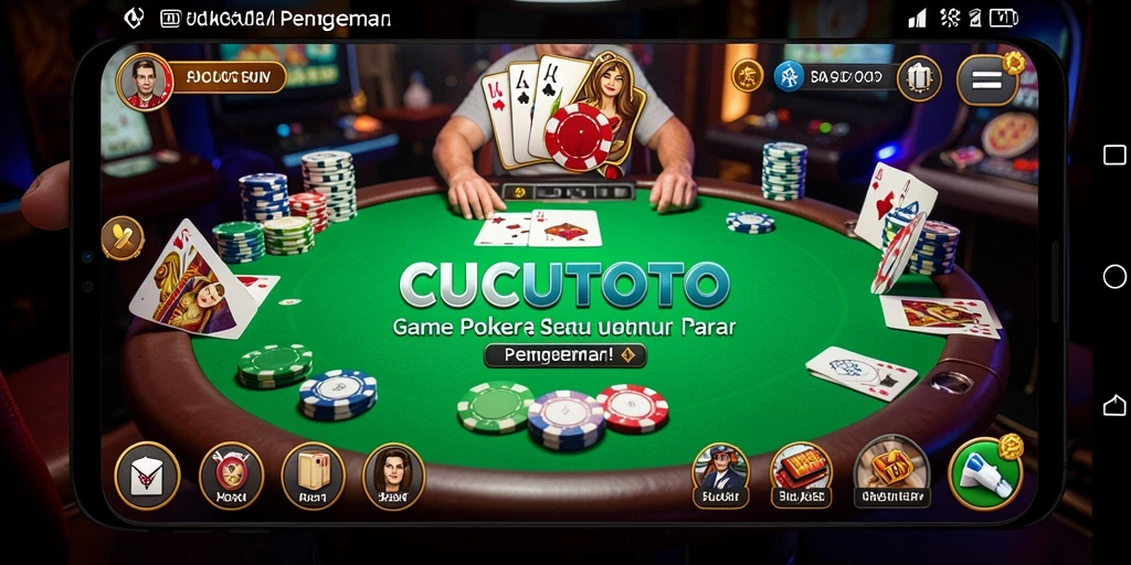 Tampilan menarik dari gameplay Poker di CUCUTOTO.