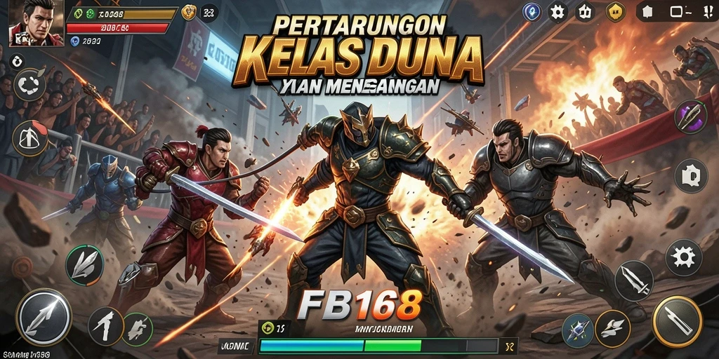 Tangkapan layar FB168 menampilkan aksi pertarungan yang mendebarkan.