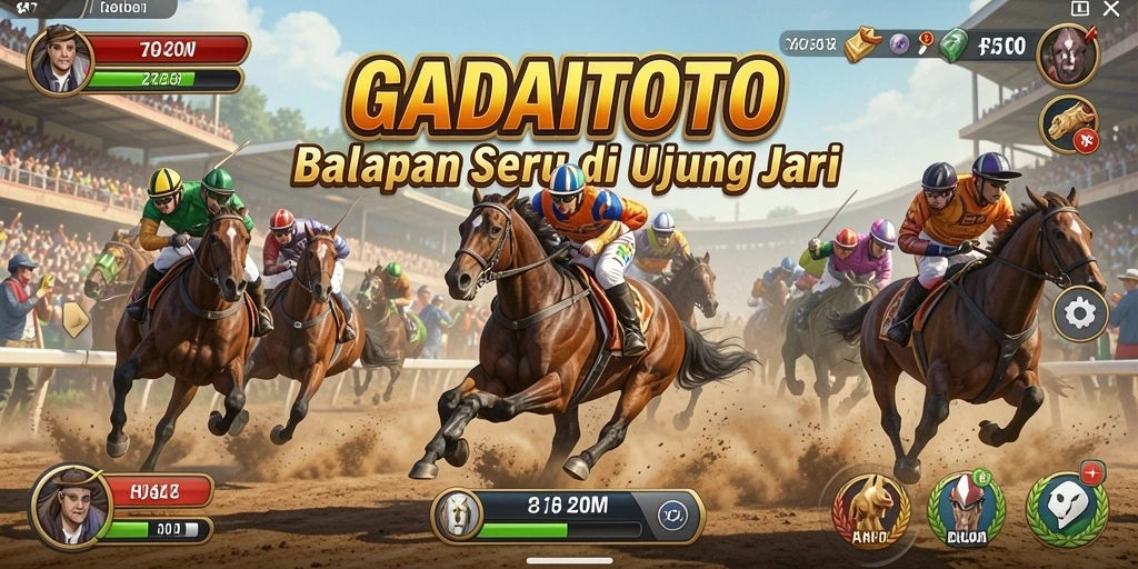 Screenshot gameplay GADAITOTO yang menunjukkan aksi balapan mendebarkan.