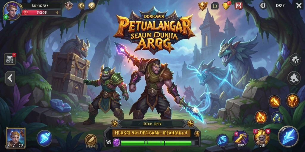 Tangkapan layar dari gameplay ARPG di IDR77 yang menampilkan pertarungan seru.