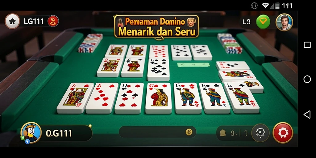 Tampilan gameplay seru dari game Domino LG111 dengan teman-teman.