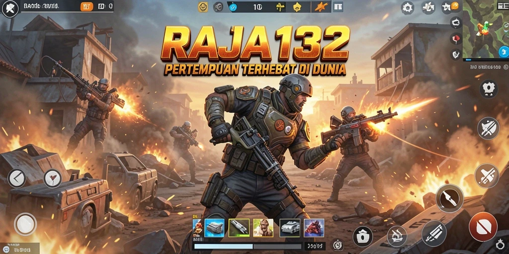 Gameplay seru dalam pertempuran Battle Royale RAJA132.