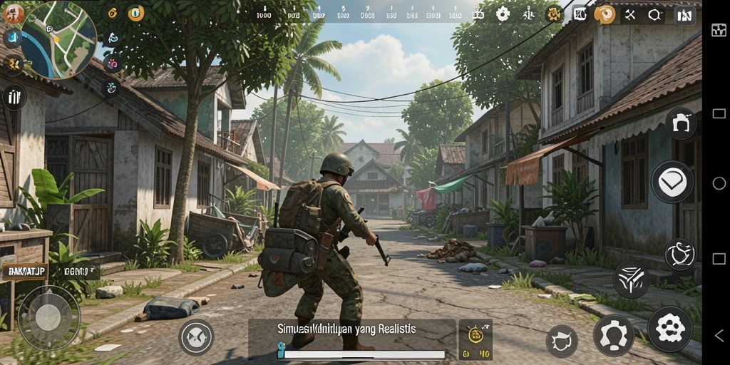 Screenshot utama RAKYATJP menampilkan pemain mengelola kehidupan sehari-hari.