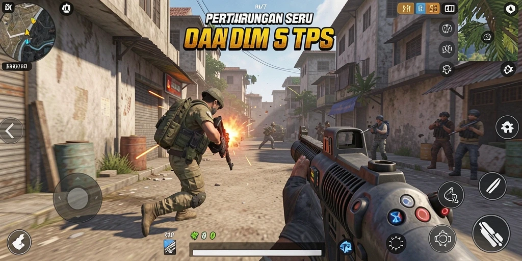 Tangkapan layar RK77 menunjukkan aksi seru di dalam gameplay TPS.