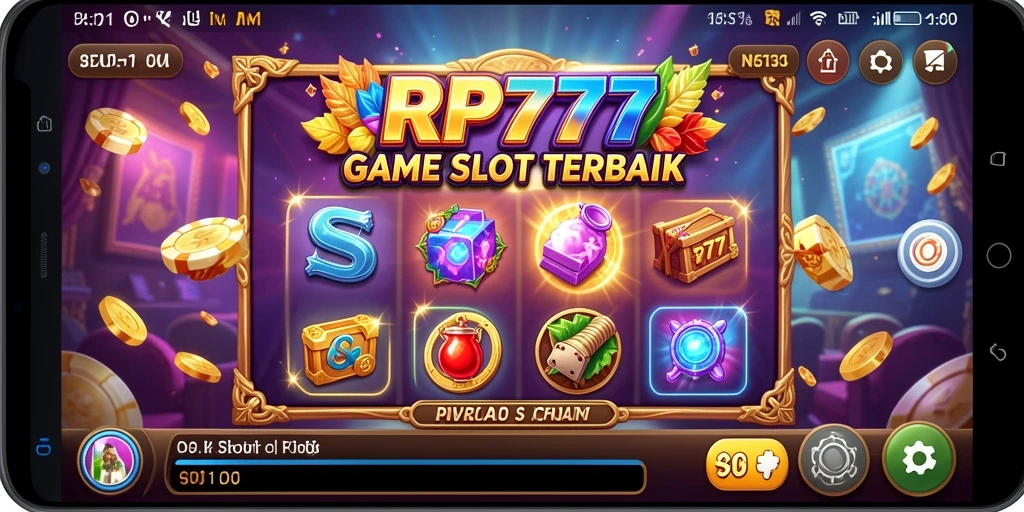Screenshot utama RP777 menunjukkan gameplay yang mendebarkan dan menampilkan peluang menang besar.