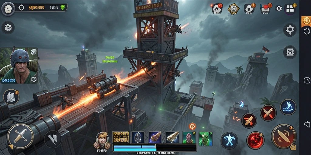Tampilan awal gameplay RPVIP3 dalam aksi Tower Defense.