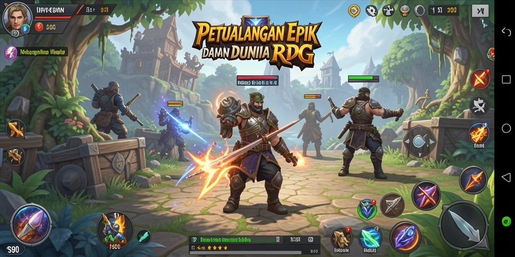 Tampilan gameplay petualangan epik di S80, menjelajahi dunia RPG.
