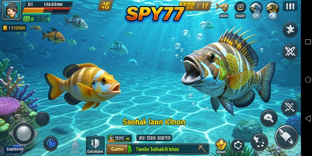 Gameplay seru Tembak Ikan di SPY77 yang penuh warna.