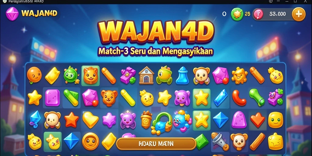 Screenshot gameplay WAJAN4D yang menampilkan aksi seru Match-3.
